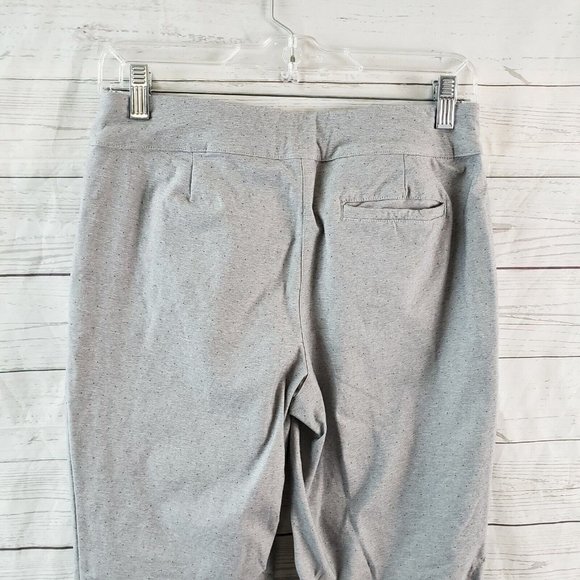 Lady Hagan Womens Cropped Pull On Pants Sz 6 Gray Black Micro Dot Mid Rise - Picture 4 of 7